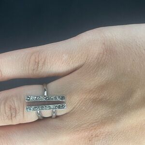 Elegant Silver Double Bar Ring